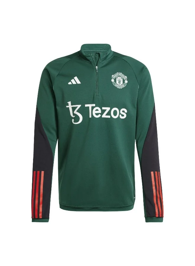Adidas Mufc Tr Top Green Football Track Tops For Men Xs